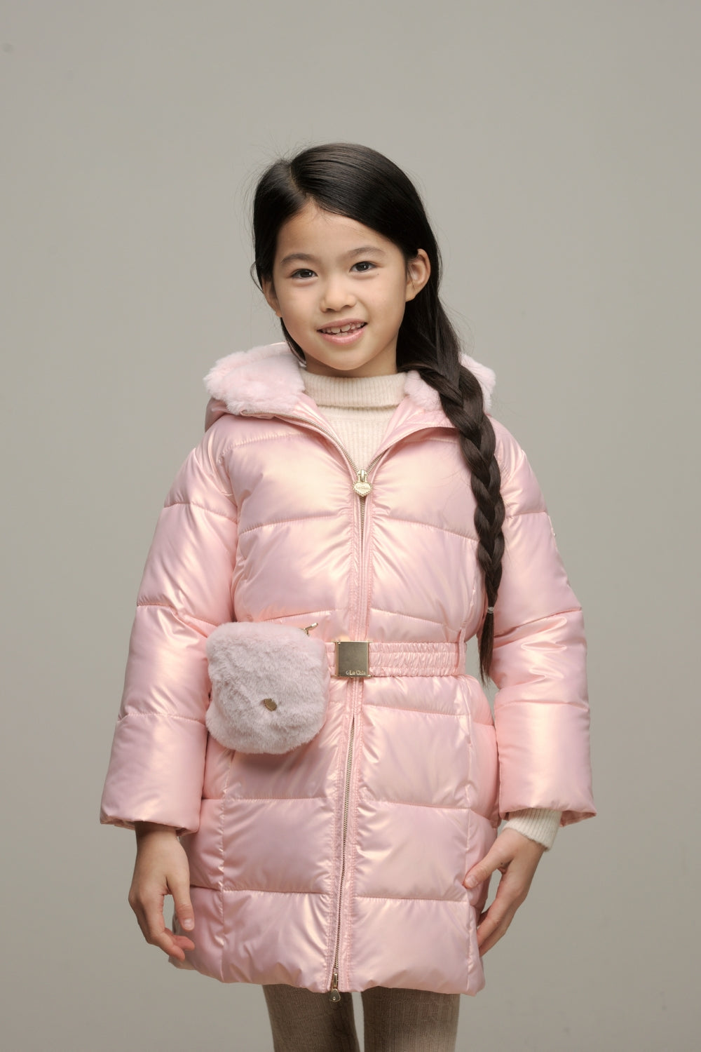 ♥ BIRDO ♥ furry bag &amp; belt coat *Cotton Candy*