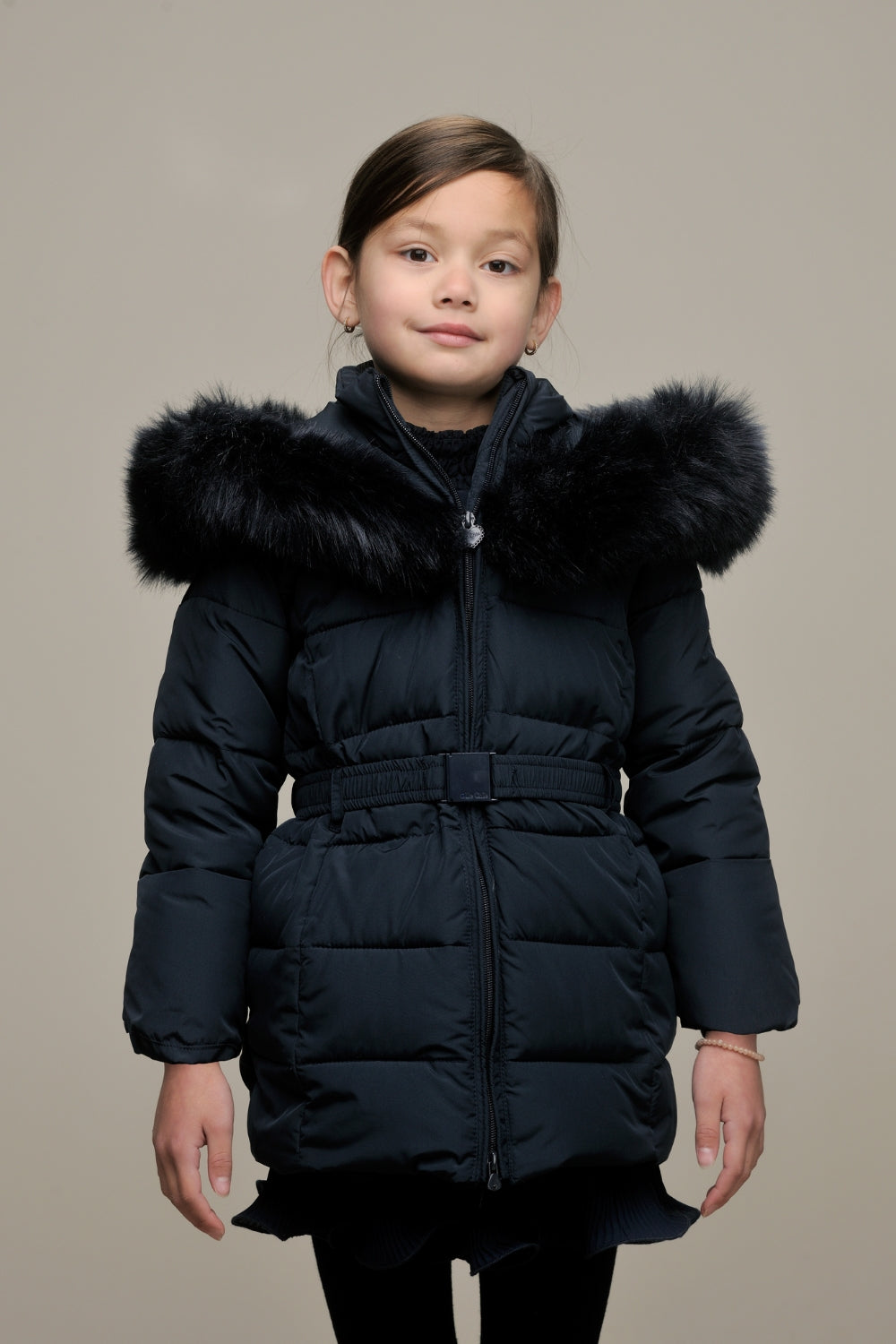 ♥ BODETTE ♥ fur-edged hood coat *Blue Navy*