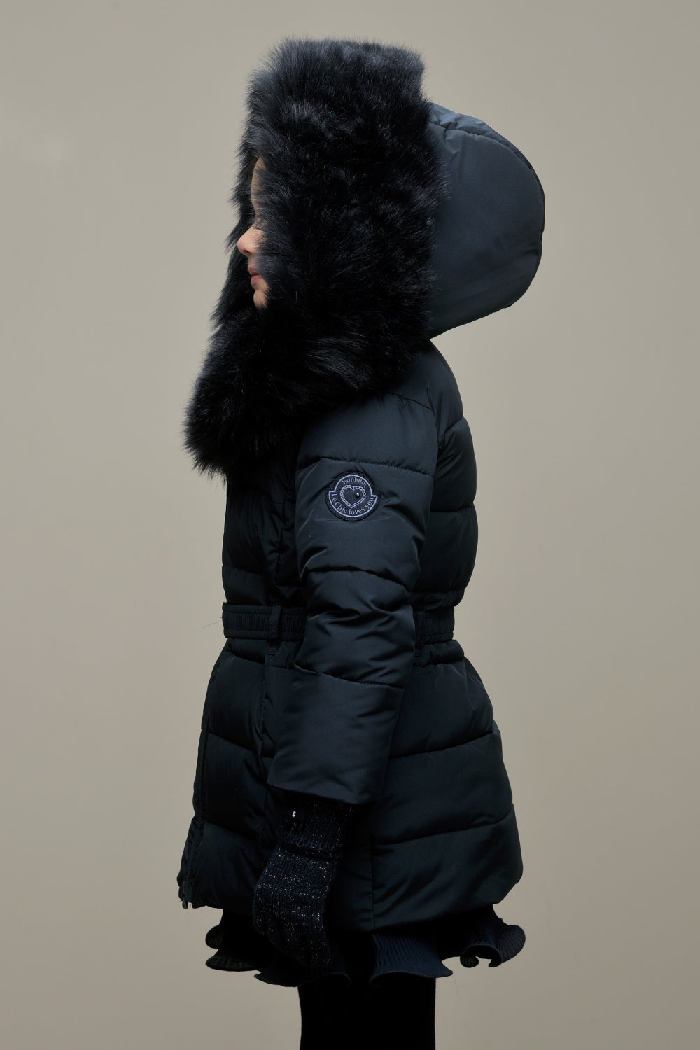 ♥ BODETTE ♥ fur-edged hood coat *Blue Navy*