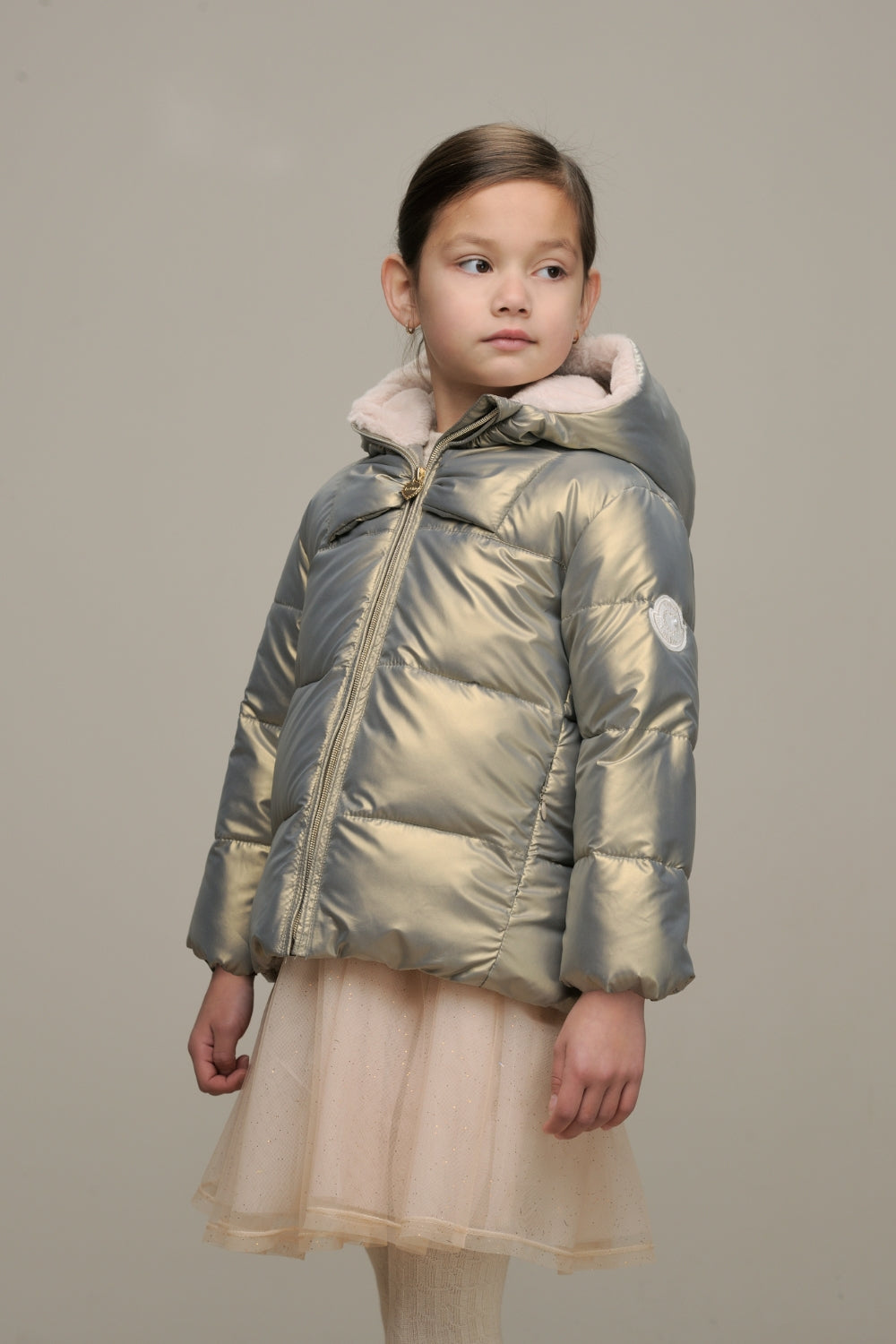 ♥ BABBELS ♥ big bow puffy coat *Gorgeous Grey*