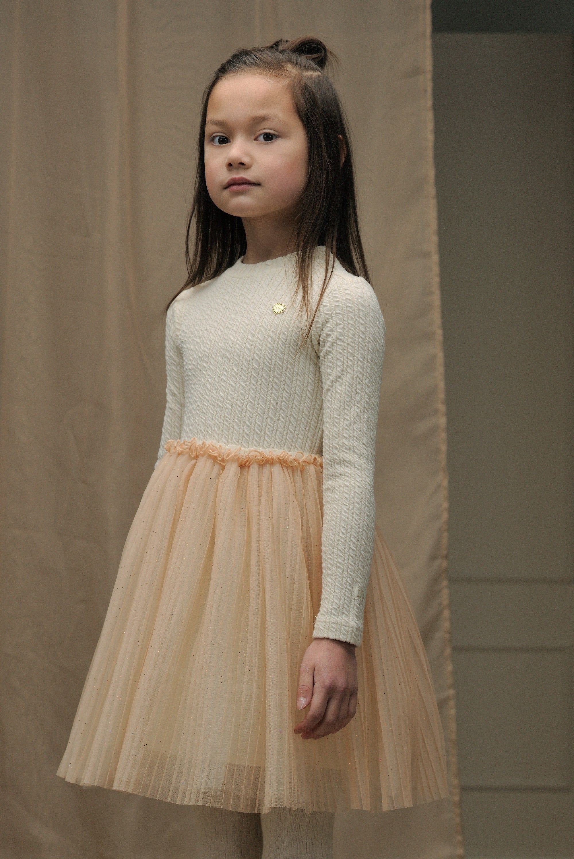 ♥ SMART ♥ cable knit & tule dress *Dreamy Creamy*