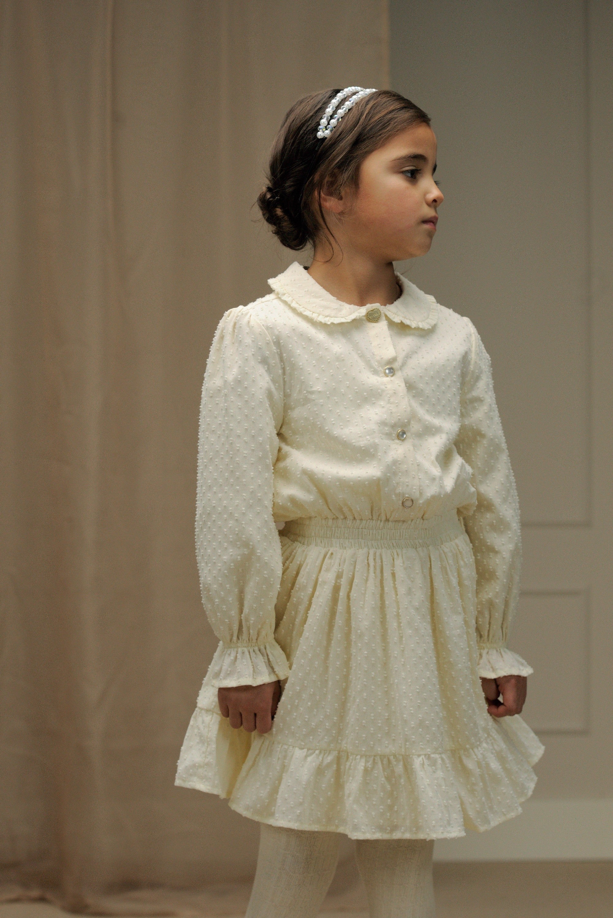 ♥ SWANKA ♥ dotted voile dress *Dreamy Creamy*