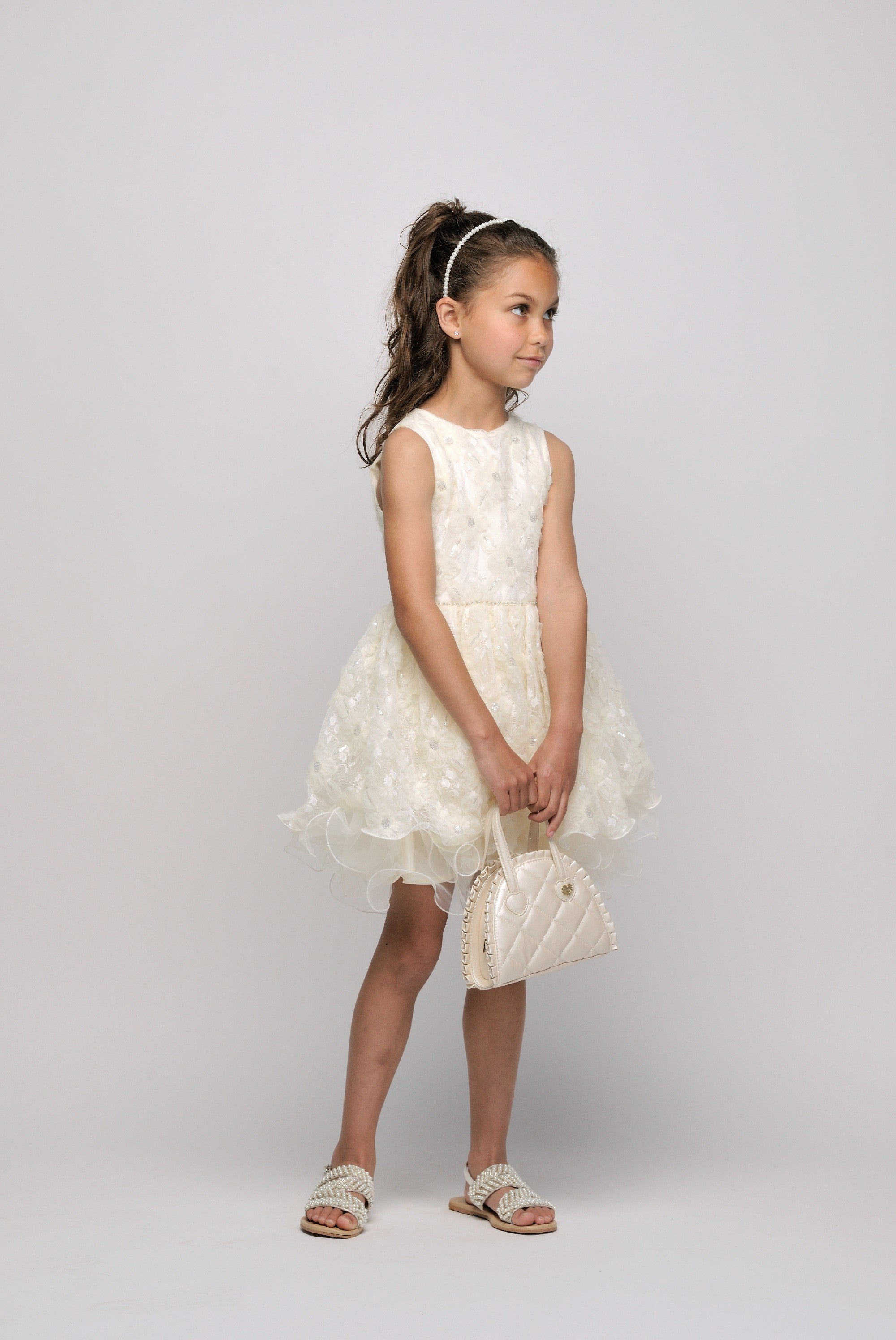 ♥SYMRO♥ flower-net party dress *Dreamy Creamy*