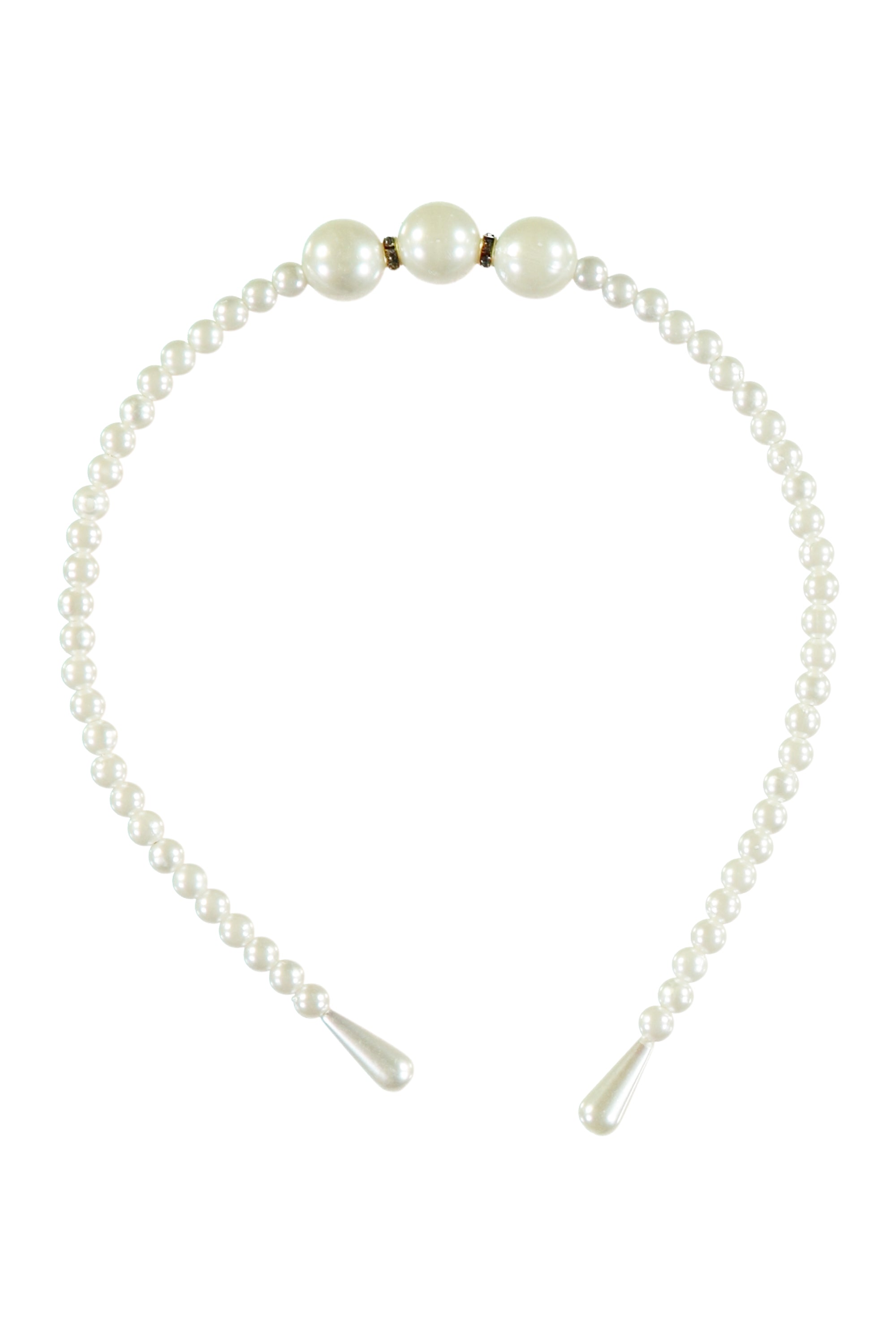 ♥ROYAL-A♥ "three pearl" diadem *Pearled Ivory*